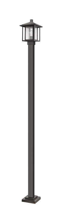 Outdoor Post Mounted Fixture Z-Lite 554PHMS-536P-ORB Oil Rubbed Bronze Aspen 1 Light Outdoor Post Mounted Fixture Z-Lite