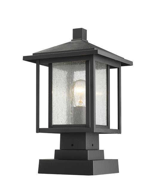 Outdoor Pier Mounted Fixture Z-Lite 554PHMS-SQPM-BK Black Aspen 1 Light Outdoor Pier Mounted Fixture Z-Lite