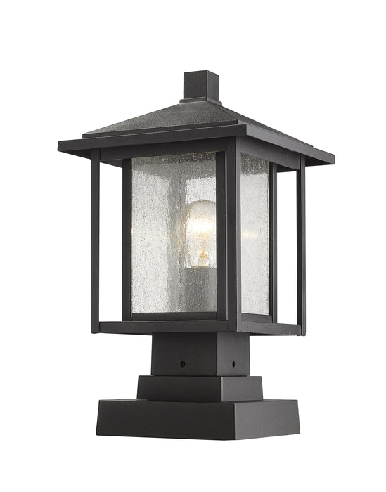 Outdoor Pier Mounted Fixture Z-Lite 554PHMS-SQPM-BK Black Aspen 1 Light Outdoor Pier Mounted Fixture Z-Lite