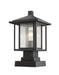 Outdoor Pier Mounted Fixture Z-Lite 554PHMS-SQPM-BK Black Aspen 1 Light Outdoor Pier Mounted Fixture Z-Lite