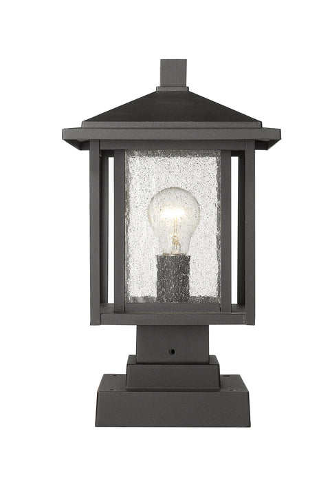 Outdoor Pier Mounted Fixture Z-Lite 554PHMS-SQPM-BK Black Aspen 1 Light Outdoor Pier Mounted Fixture Z-Lite