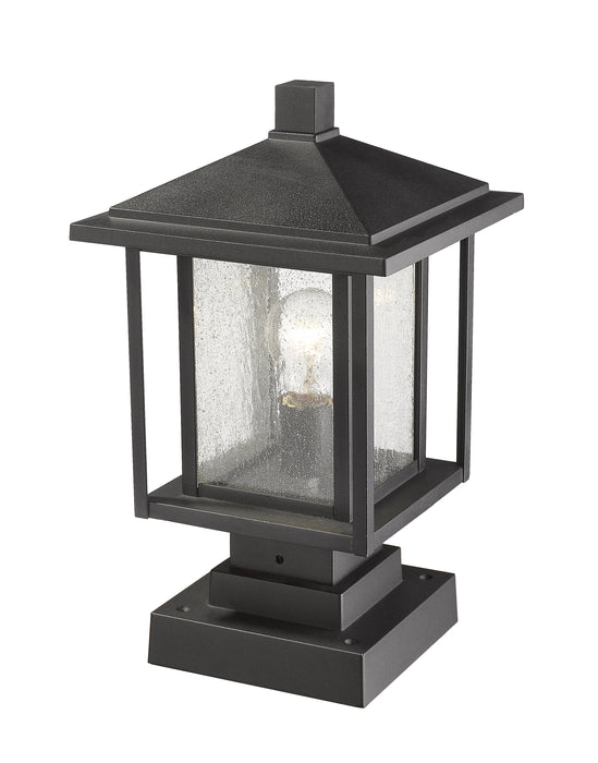 Outdoor Pier Mounted Fixture Z-Lite 554PHMS-SQPM-BK Black Aspen 1 Light Outdoor Pier Mounted Fixture Z-Lite