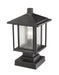 Outdoor Pier Mounted Fixture Z-Lite 554PHMS-SQPM-BK Black Aspen 1 Light Outdoor Pier Mounted Fixture Z-Lite
