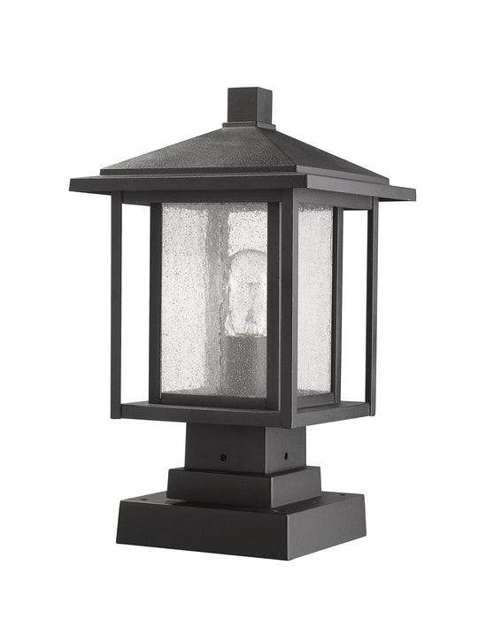 Outdoor Pier Mounted Fixture Z-Lite 554PHMS-SQPM-BK Black Aspen 1 Light Outdoor Pier Mounted Fixture Z-Lite