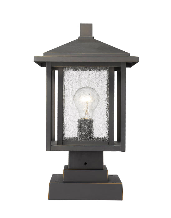 Outdoor Pier Mounted Fixture Z-Lite 554PHMS-SQPM-ORB Oil Rubbed Bronze Aspen 1 Light Outdoor Pier Mounted Fixture Z-Lite