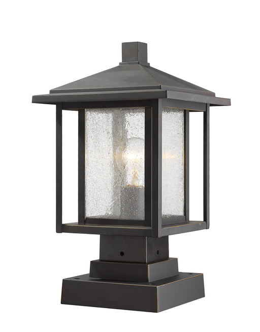 Outdoor Pier Mounted Fixture Z-Lite 554PHMS-SQPM-ORB Oil Rubbed Bronze Aspen 1 Light Outdoor Pier Mounted Fixture Z-Lite