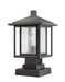 Outdoor Pier Mounted Fixture Z-Lite 554PHMS-SQPM-ORB Oil Rubbed Bronze Aspen 1 Light Outdoor Pier Mounted Fixture Z-Lite