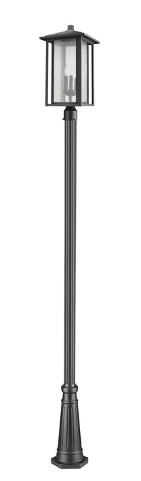 Outdoor Post Mounted Fixture Z-Lite 554PHXLR-519P-BK Black Aspen 3 Light Outdoor Post Mounted Fixture Z-Lite