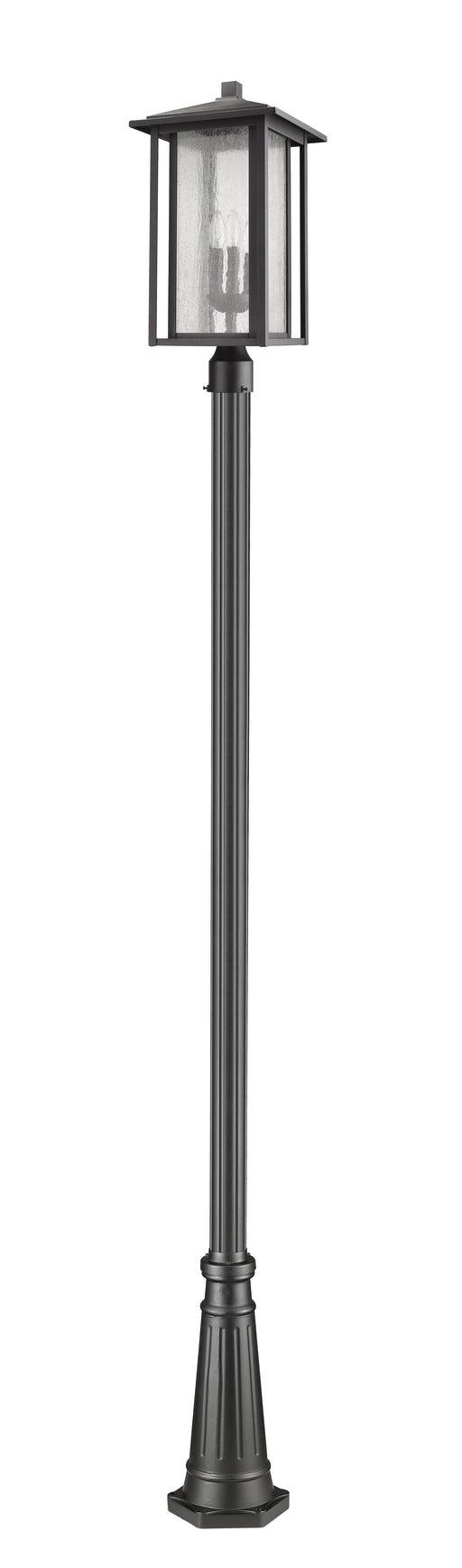 Outdoor Post Mounted Fixture Z-Lite 554PHXLR-519P-BK Black Aspen 3 Light Outdoor Post Mounted Fixture Z-Lite