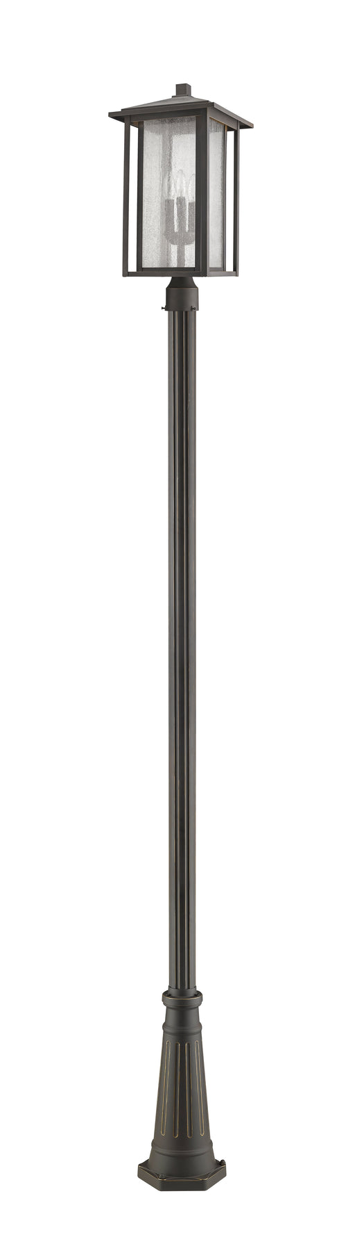 Outdoor Post Mounted Fixture Z-Lite 554PHXLR-519P-ORB Oil Rubbed Bronze Aspen 3 Light Outdoor Post Mounted Fixture Z-Lite