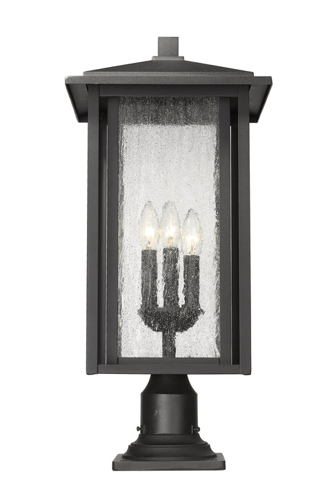 Outdoor Pier Mounted Fixture Z-Lite 554PHXLR-533PM-BK Black Aspen 3 Light Outdoor Pier Mounted Fixture Z-Lite