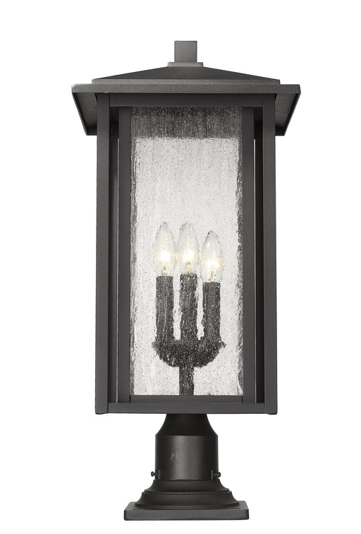 Outdoor Pier Mounted Fixture Z-Lite 554PHXLR-533PM-BK Black Aspen 3 Light Outdoor Pier Mounted Fixture Z-Lite