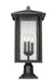Outdoor Pier Mounted Fixture Z-Lite 554PHXLR-533PM-BK Black Aspen 3 Light Outdoor Pier Mounted Fixture Z-Lite