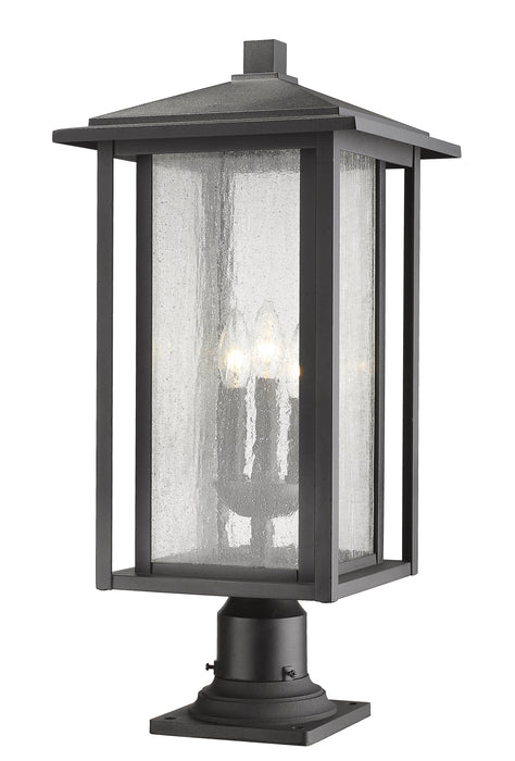 Outdoor Pier Mounted Fixture Z-Lite 554PHXLR-533PM-BK Black Aspen 3 Light Outdoor Pier Mounted Fixture Z-Lite