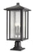 Outdoor Pier Mounted Fixture Z-Lite 554PHXLR-533PM-BK Black Aspen 3 Light Outdoor Pier Mounted Fixture Z-Lite