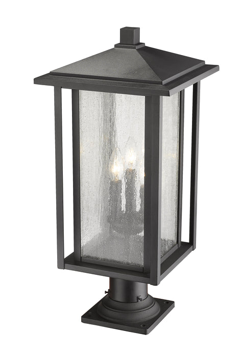 Outdoor Pier Mounted Fixture Z-Lite 554PHXLR-533PM-BK Black Aspen 3 Light Outdoor Pier Mounted Fixture Z-Lite