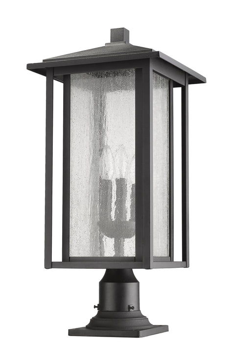 Outdoor Pier Mounted Fixture Z-Lite 554PHXLR-533PM-BK Black Aspen 3 Light Outdoor Pier Mounted Fixture Z-Lite
