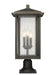 Outdoor Pier Mounted Fixture Z-Lite 554PHXLR-533PM-ORB Oil Rubbed Bronze Aspen 3 Light Outdoor Pier Mounted Fixture Z-Lite