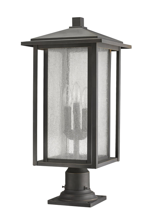 Outdoor Pier Mounted Fixture Z-Lite 554PHXLR-533PM-ORB Oil Rubbed Bronze Aspen 3 Light Outdoor Pier Mounted Fixture Z-Lite