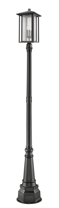Outdoor Post Mounted Fixture Z-Lite 554PHXLR-564P-BK Black Aspen 3 Light Outdoor Post Mounted Fixture Z-Lite