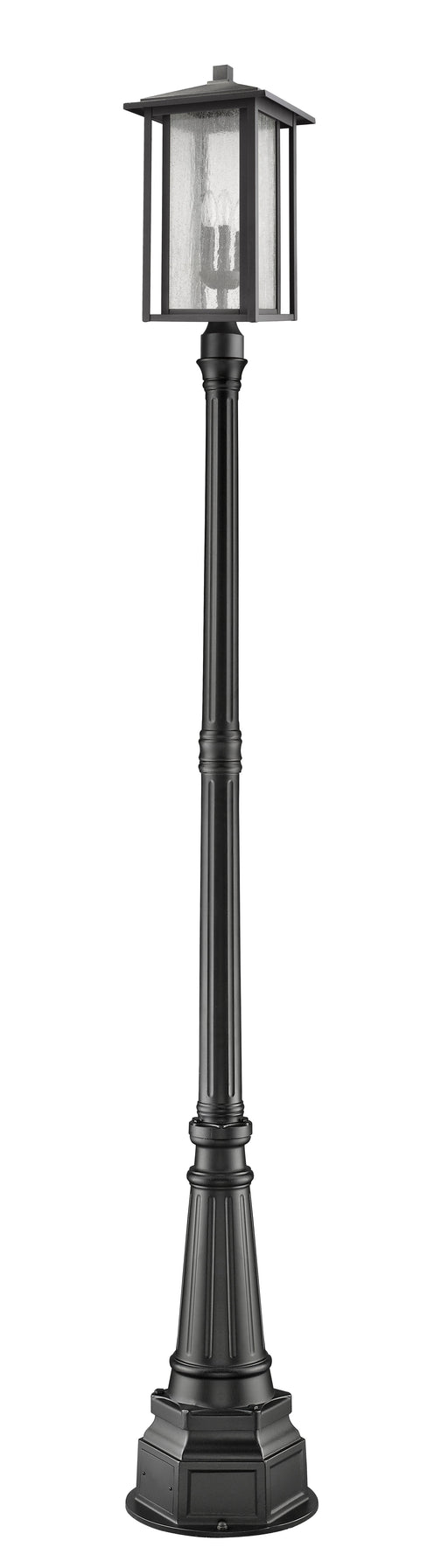 Outdoor Post Mounted Fixture Z-Lite 554PHXLR-564P-BK Black Aspen 3 Light Outdoor Post Mounted Fixture Z-Lite