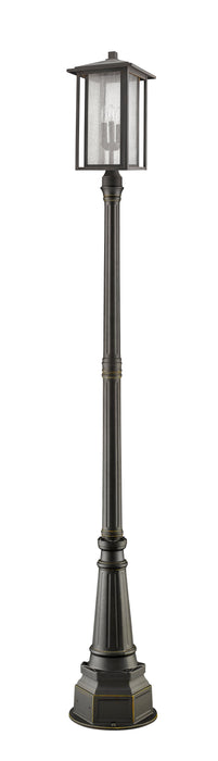 Outdoor Post Mounted Fixture Z-Lite 554PHXLR-564P-ORB Oil Rubbed Bronze Aspen 3 Light Outdoor Post Mounted Fixture Z-Lite