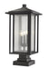 Outdoor Pier Mounted Fixture Z-Lite 554PHXLS-SQPM-BK Black Aspen 3 Light Outdoor Pier Mounted Fixture Z-Lite