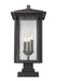 Outdoor Pier Mounted Fixture Z-Lite 554PHXLS-SQPM-BK Black Aspen 3 Light Outdoor Pier Mounted Fixture Z-Lite