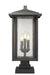 Outdoor Pier Mounted Fixture Z-Lite 554PHXLS-SQPM-ORB Oil Rubbed Bronze Aspen 3 Light Outdoor Pier Mounted Fixture Z-Lite