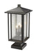 Outdoor Pier Mounted Fixture Z-Lite 554PHXLS-SQPM-ORB Oil Rubbed Bronze Aspen 3 Light Outdoor Pier Mounted Fixture Z-Lite