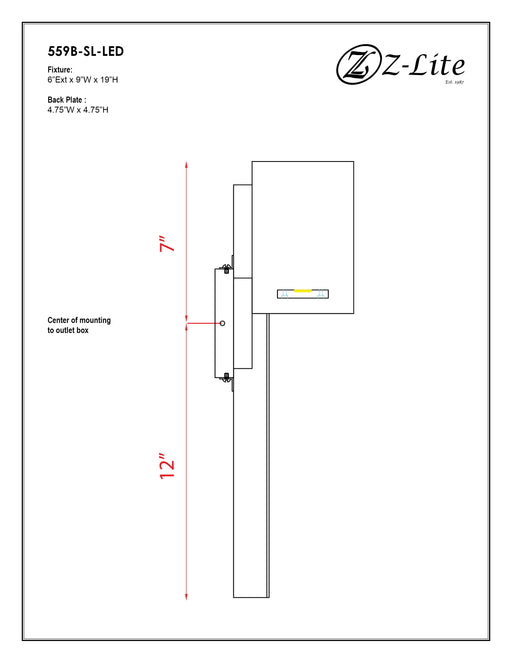 Outdoor Wall Light Z-Lite 559B-SL-LED Silver Amador 1 Light Outdoor Wall Light Z-Lite