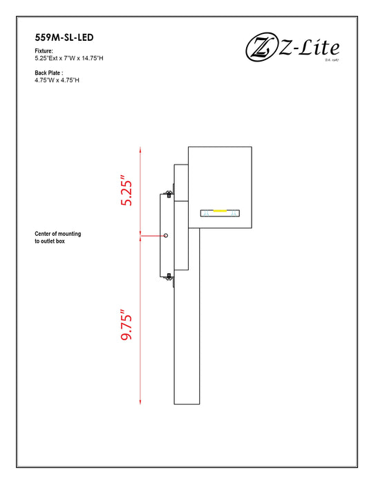 Outdoor Wall Light Z-Lite 559M-SL-LED Silver Amador 1 Light Outdoor Wall Light Z-Lite