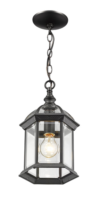 Outdoor Chain Mount Ceiling Fixture Z-Lite 563CHM-BK Black Annex 1 Light Outdoor Chain Mount Ceiling Fixture Z-Lite