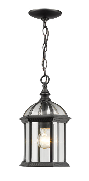 Outdoor Chain Mount Ceiling Fixture Z-Lite 563CHM-BK Black Annex 1 Light Outdoor Chain Mount Ceiling Fixture Z-Lite
