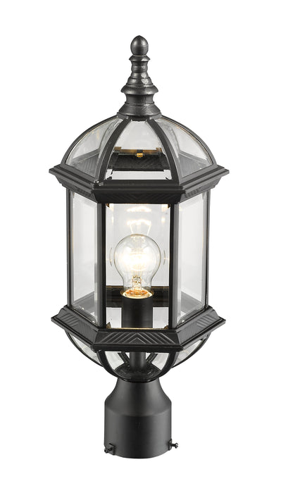 Outdoor Post Mount Fixture Z-Lite 563PHM-BK Black Annex 1 Light Outdoor Post Mount Fixture Z-Lite