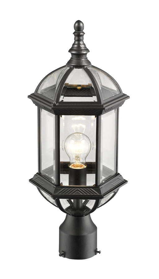 Outdoor Post Mount Fixture Z-Lite 563PHM-BK Black Annex 1 Light Outdoor Post Mount Fixture Z-Lite