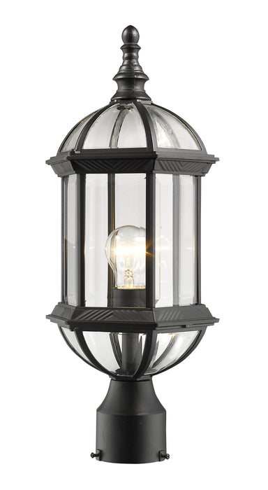 Outdoor Post Mount Fixture Z-Lite 563PHM-BK Black Annex 1 Light Outdoor Post Mount Fixture Z-Lite