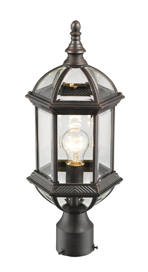 Outdoor Post Mount Fixture Z-Lite 563PHM-RT Rust Annex 1 Light Outdoor Post Mount Fixture Z-Lite