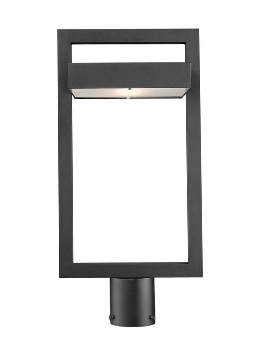 Outdoor Post Mount Fixture Z-Lite 566PHBR-BK-LED Black Luttrel 1 Light Outdoor Post Mount Fixture Z-Lite
