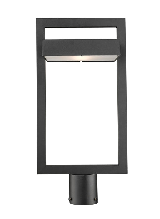 Outdoor Post Mount Fixture Z-Lite 566PHBR-BK-LED Black Luttrel 1 Light Outdoor Post Mount Fixture Z-Lite