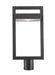 Outdoor Post Mount Fixture Z-Lite 566PHBR-BK-LED Black Luttrel 1 Light Outdoor Post Mount Fixture Z-Lite