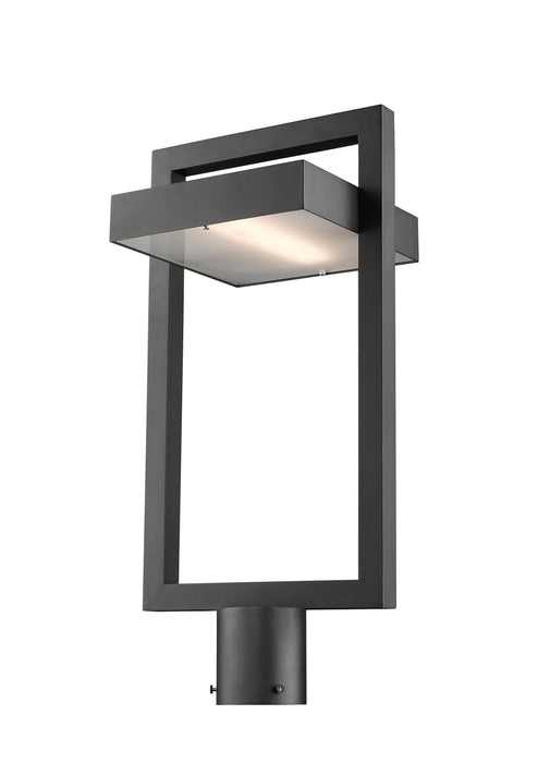 Outdoor Post Mount Fixture Z-Lite 566PHBR-BK-LED Black Luttrel 1 Light Outdoor Post Mount Fixture Z-Lite