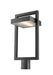 Outdoor Post Mount Fixture Z-Lite 566PHBR-BK-LED Black Luttrel 1 Light Outdoor Post Mount Fixture Z-Lite