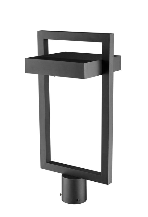 Outdoor Post Mount Fixture Z-Lite 566PHBR-BK-LED Black Luttrel 1 Light Outdoor Post Mount Fixture Z-Lite
