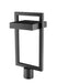 Outdoor Post Mount Fixture Z-Lite 566PHBR-BK-LED Black Luttrel 1 Light Outdoor Post Mount Fixture Z-Lite