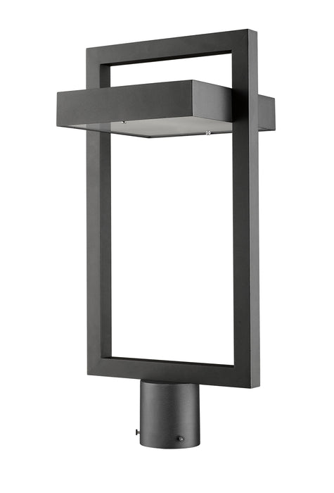 Outdoor Post Mount Fixture Z-Lite 566PHBR-BK-LED Black Luttrel 1 Light Outdoor Post Mount Fixture Z-Lite
