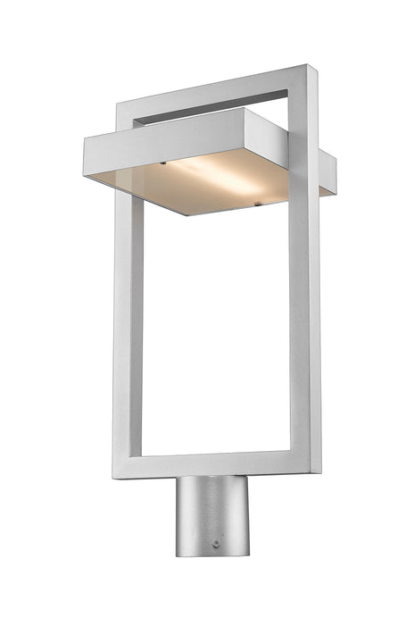 Outdoor Post Mount Fixture Z-Lite 566PHBR-SL-LED Silver Luttrel 1 Light Outdoor Post Mount Fixture Z-Lite