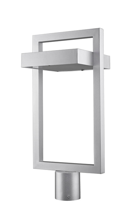 Outdoor Post Mount Fixture Z-Lite 566PHBR-SL-LED Silver Luttrel 1 Light Outdoor Post Mount Fixture Z-Lite