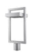 Outdoor Post Mount Fixture Z-Lite 566PHBR-SL-LED Silver Luttrel 1 Light Outdoor Post Mount Fixture Z-Lite