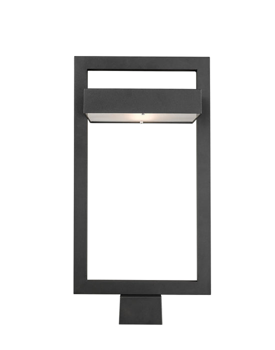 Outdoor Post Mount Fixture Z-Lite 566PHBS-BK-LED Black Luttrel 1 Light Outdoor Post Mount Fixture Z-Lite